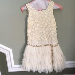 Cream Girls Dress Size 7- Norman Marcus Rack